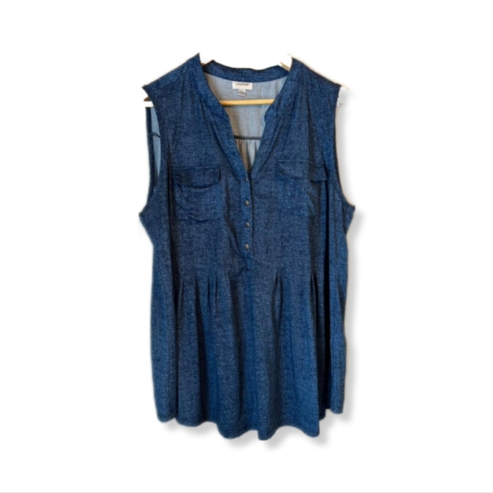 Avenue Blue Relaxed Sleeveless Tank Top